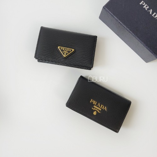 프라다 비텔로무브 똑딱이 카드 지갑 블랙 삼각로고 클래식로고 1MC122 - 부루 구매대행