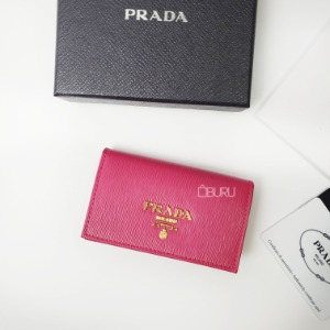 프라다 비텔로무브 똑딱이 카드 지갑 핑크 푸시아 풀구성품 - 부루 구매대행